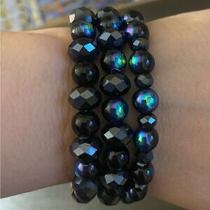 Elegant Black Beaded Bracelet